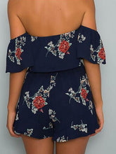 Load image into Gallery viewer, Printed shoulder-off collar dress skirts lotus leaf strapless shoulder