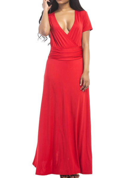 Hot SALE large size women s M-3XL extra long dress sexy V-neck evening dress