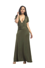 Load image into Gallery viewer, Hot SALE large size women s M-3XL extra long dress sexy V-neck evening dress