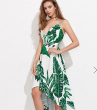 Load image into Gallery viewer, Sexy Printed Spaghetti Strap Sleeveless Irregular Beach Dress