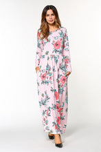 Load image into Gallery viewer, Elegant Floral Print Long Sleeve Round Neck Bohemia Maxi Dress