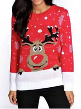 Load image into Gallery viewer, Personality printed Xmas lovely elk long sleeve Xmas free size sweater