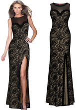 Load image into Gallery viewer, 2018 Summer Lace Sleeveless Split Evening Gown Maxi Dress