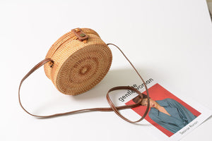 Round Rattan Butterfly Forest Handmade Bohemia Bag
