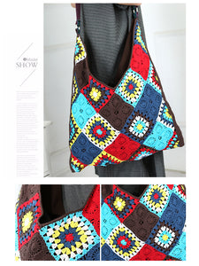 Hand Crocheted Bohemian Seaside Holiday Messenger Bag