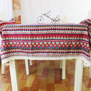Bohemian cotton and linen tablecloth tea table cloth American decorative cover cloth