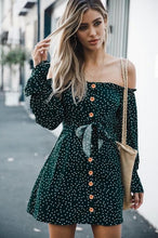 Load image into Gallery viewer, Off Shoulder Casual Sweet A-Line Polka Dots Women Mini Dress