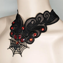 Load image into Gallery viewer, Vintage Style Necklace Female Neck with Lace Necklace Cobweb Halloween Costume Accessories