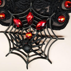 Vintage Style Necklace Female Neck with Lace Necklace Cobweb Halloween Costume Accessories