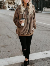 Load image into Gallery viewer, Winter Fleece Long-sleeved Solid Color Hoodie Tops