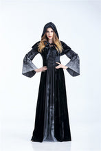 Load image into Gallery viewer, Black Witch Cosplay Halloween Maxi Dress