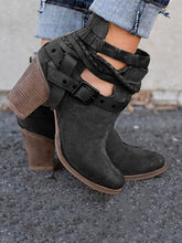 Load image into Gallery viewer, Fashion Buckle Mid-heel Ankle Chelsea Boots Shoes