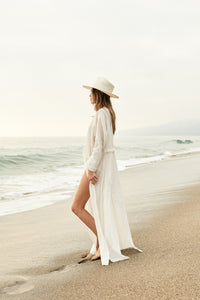 Wrinkled Cloth Belt Sunscreen Beach Bikini Blouse