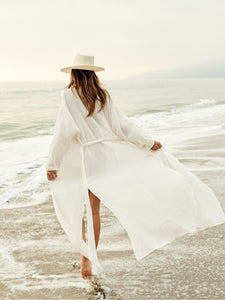 Wrinkled Cloth Belt Sunscreen Beach Bikini Blouse