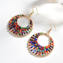 Load image into Gallery viewer, Bohemia Colorful Round Resin Beaded Drop Earring Jewelry