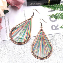 Load image into Gallery viewer, Bohemian folk style handmade silk earrings exaggerated personality drop earrings