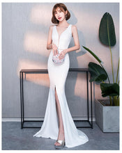 Load image into Gallery viewer, Noble Elegant Fishtail Sexy Fashion Lady White Evening Dress