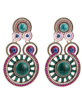 Load image into Gallery viewer, Exaggerated Diamonds Ripples Ethnic Style Bohemian Style Earrings
