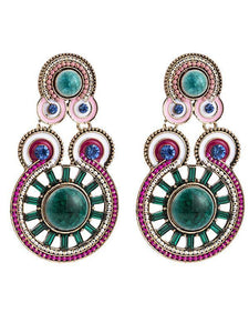 Exaggerated Diamonds Ripples Ethnic Style Bohemian Style Earrings
