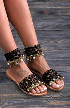 Load image into Gallery viewer, Casual Leopard Open Toe Flat Sandals