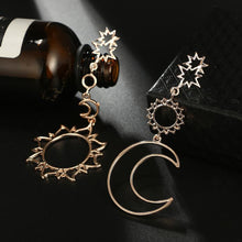 Load image into Gallery viewer, Fashion Retro Hollow Star Moon Sun Alloy Earrings