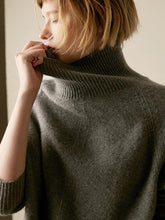 Load image into Gallery viewer, Casual Knitting Solid Color High-neck Sweater Tops