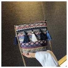 Load image into Gallery viewer, Bohemian National Style Weaving Tassel Bucket Bag Shoulder Bag Crossbody Bag