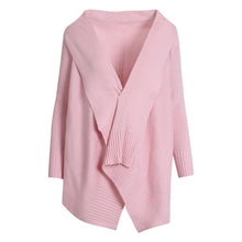 Load image into Gallery viewer, Casual Pink Solid Color Knit Cardigan Sweater