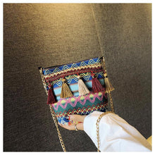 Load image into Gallery viewer, Bohemian National Style Weaving Tassel Bucket Bag Shoulder Bag Crossbody Bag