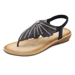 Holiday Beach Beach New Fashion Water Diamond Large Size Flat Shoes
