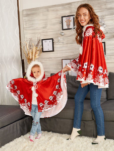 Little Red Riding Christmas Costume Parent-Child Wear Hood Shawl