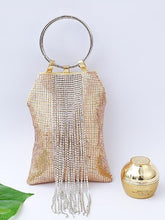 Load image into Gallery viewer, Portable Aluminum Sheets Tassels Evening Bags Banquets Sequins Clutches