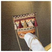 Load image into Gallery viewer, Bohemian National Style Weaving Tassel Bucket Bag Shoulder Bag Crossbody Bag