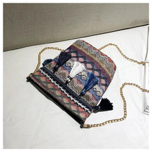 Load image into Gallery viewer, Bohemian National Style Weaving Tassel Bucket Bag Shoulder Bag Crossbody Bag