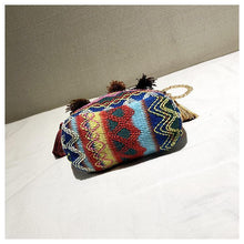 Load image into Gallery viewer, Bohemian National Style Weaving Tassel Bucket Bag Shoulder Bag Crossbody Bag