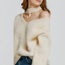 Load image into Gallery viewer, Sexy Off The Shoulder Imitation Mane Loose Lazy Sweater