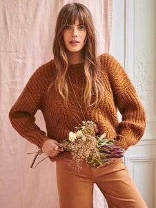 Knit Solid Color Long Sleeve Winter Sweater