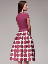 Load image into Gallery viewer, Summer Polka Dot Short Sleeve Evening Midi Dress