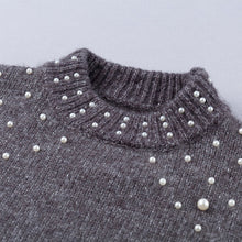 Load image into Gallery viewer, Bead Lantern Sleeve Knitted Sweater Pullover