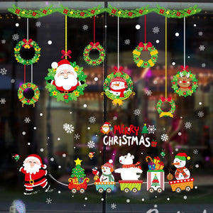2019 new Santa Claus pendant shop window glass door decorative wall stickers