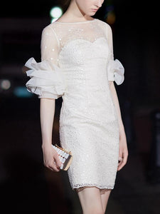 Celebrity Seiko Lace White Party Mini Dress