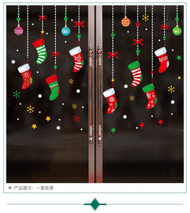 2019 new Santa Claus pendant shop window glass door decorative wall stickers