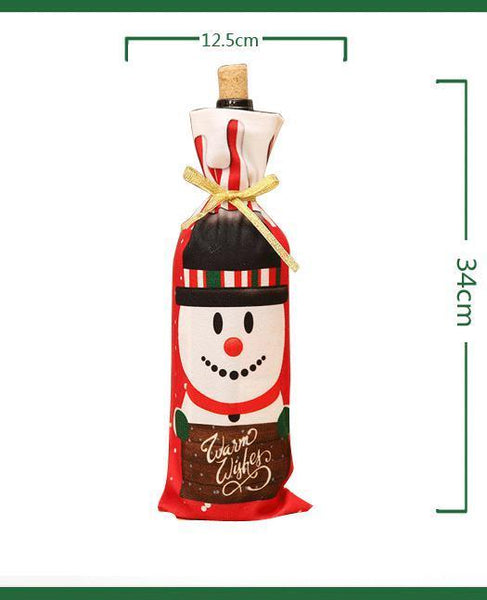 2018 Christmas decorations red wine bottle set