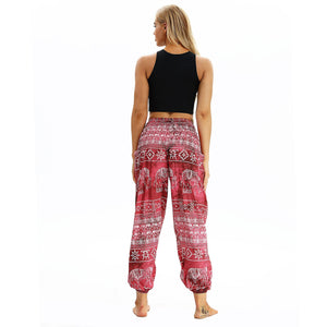 Square Elephant Pattern Digital Printing Yoga Pants Loose Women's Sports Lantern Pants Belly Dance Casual Yoga Pants 3