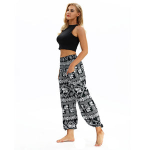 Square Elephant Pattern Digital Printing Yoga Pants Loose Women's Sports Lantern Pants Belly Dance Casual Yoga Pants 3