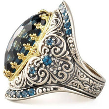 Load image into Gallery viewer, Bohemian Classic Carved Sapphire Zircon Ring