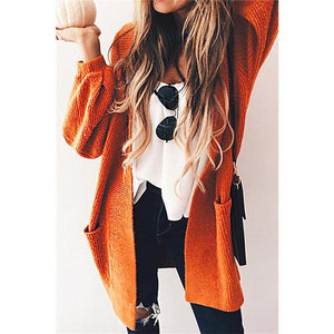Casual Solid Color Knitted Cardigan Sweater