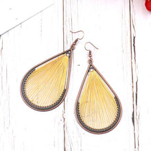 Load image into Gallery viewer, Bohemian folk style handmade silk earrings exaggerated personality drop earrings