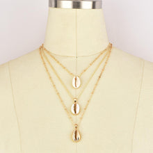 Load image into Gallery viewer, Popular Personality Hot Metal Alloy Shell Pendant Multi-layer Female Necklace