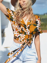 Load image into Gallery viewer, Print Chiffon Sexy Strapless Sleeveless Split Top Skirt Suit